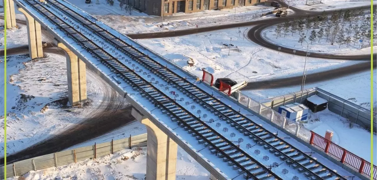 500 м рельсов уложено на участке LRT в Астане