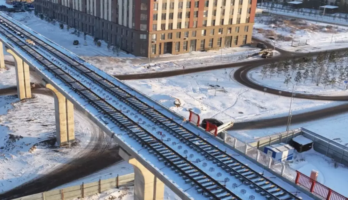 Астанада LRT-ның рельсі төселе бастады