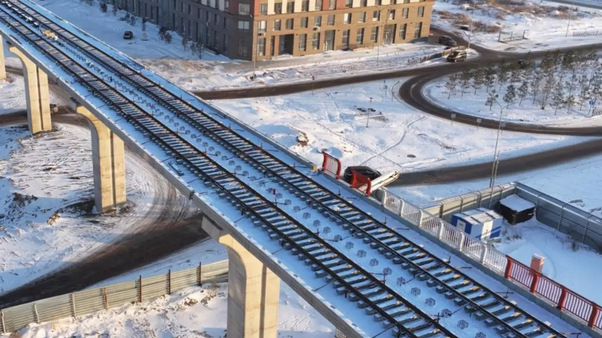 LRT құрылысы: Елордада жарты шақырым рельс төселді