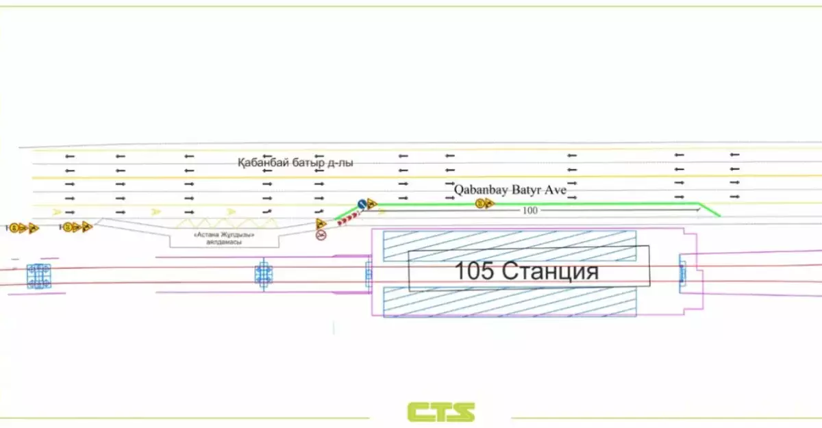 В Астане перекроют часть проспекта Кабанбай батыра до конца декабря