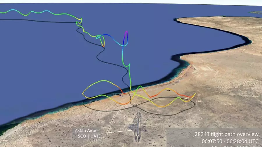 Флайрадар показал траекторию самолета, разбившегося близ Актау