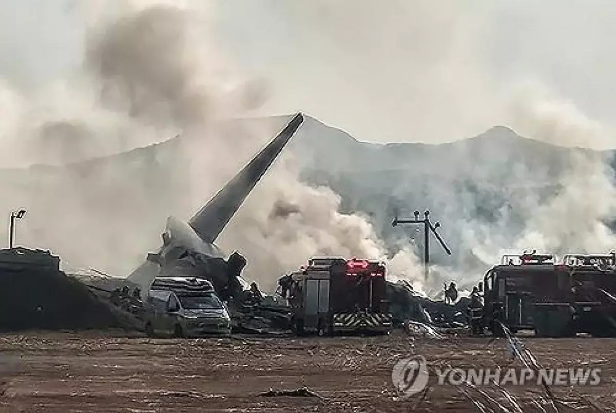 Крушение самолета в Южной Кореи: предварительной причиной называют неисправность шасси