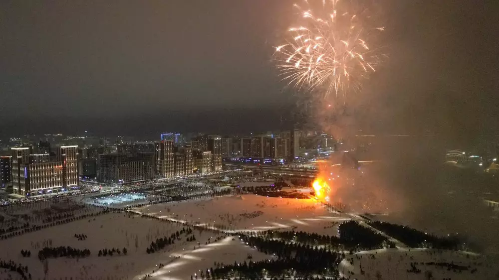 Как выглядел новогодний салют в Астане