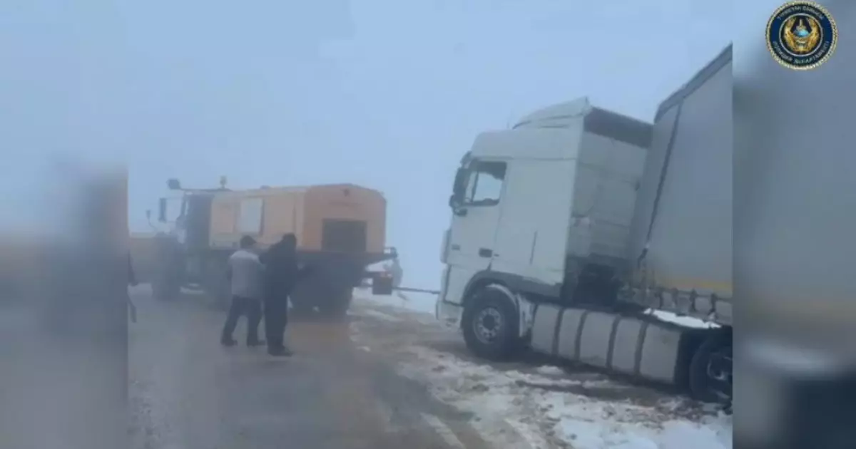   Полицейлер боранды күні жолда қалған 60 көлікке көмектесті (видео)   