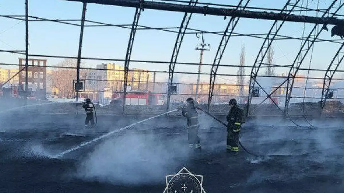 В Петропавловске сгорел стадион