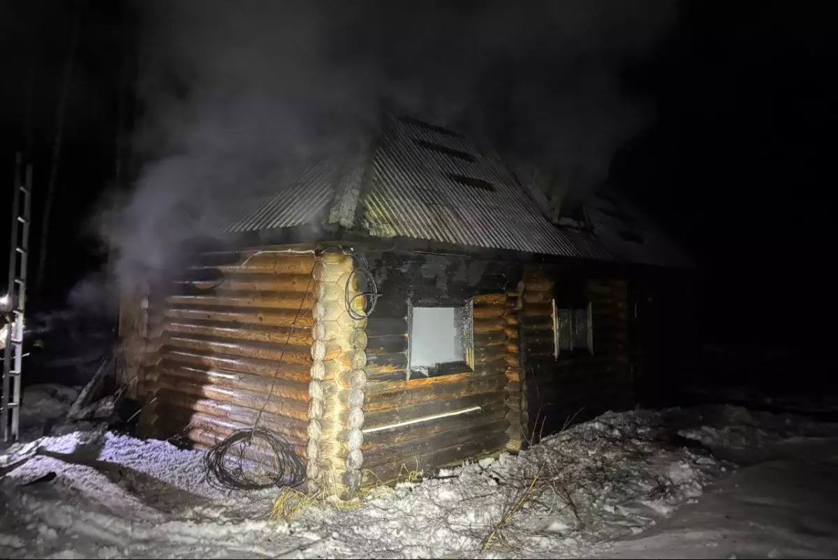 Баня вспыхнула в Акмолинской области