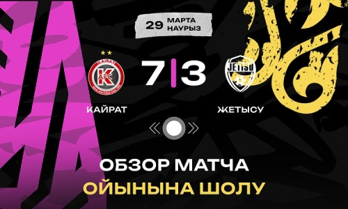 Видеообзор матча чемпионата Казахстана «Кайрат» — «Жетысу» 7:3