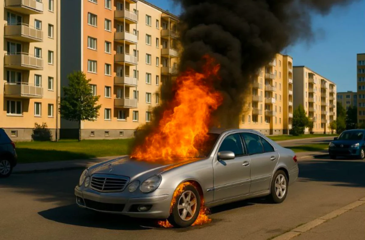 Казахстанец поджег Mercedes соседки из-за пропажи денег