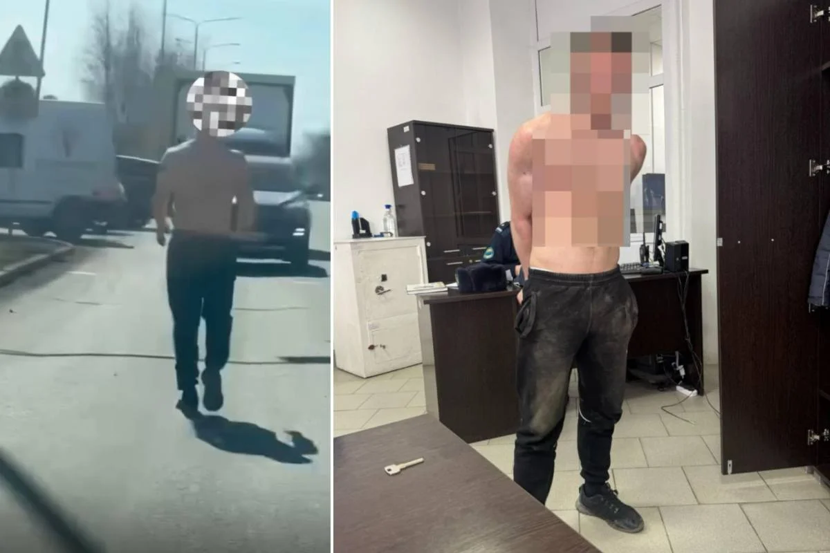 Агрессивный полуголый мужчина напугал жителей Кокшетау (ВИДЕО)