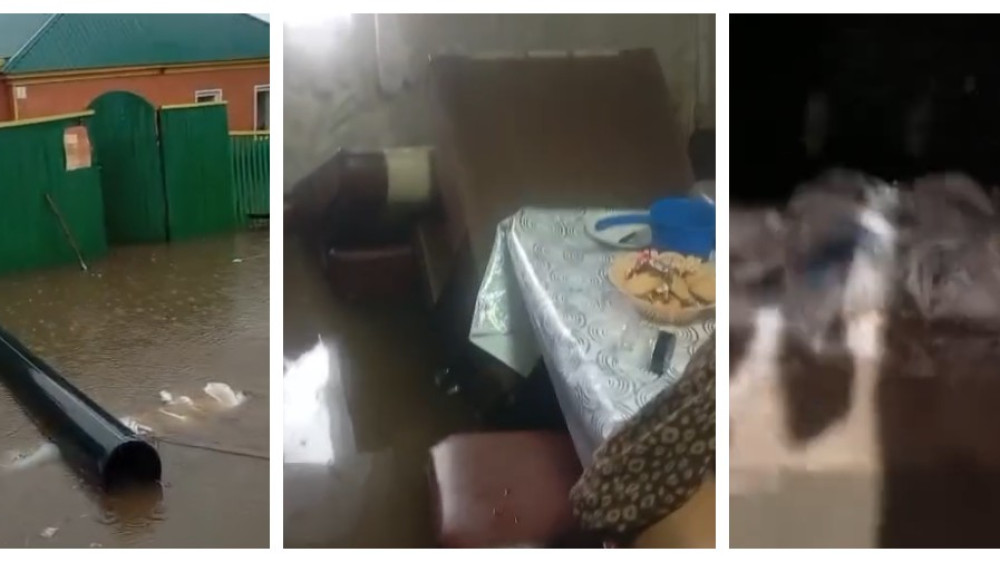 Талые воды затопили улицы города в Акмолинской области
