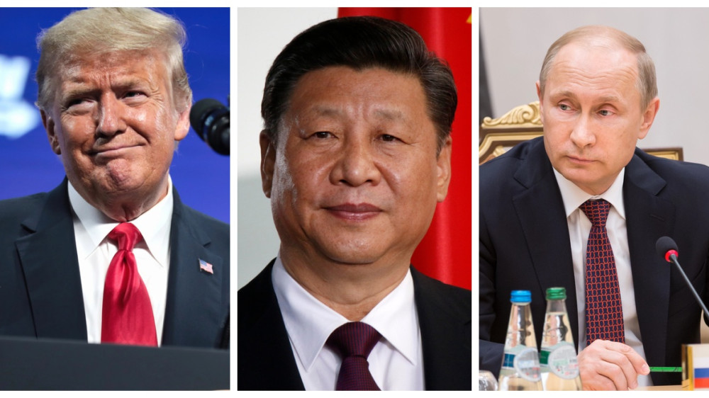 Показана карта предполагаемого раздела мира между Трампом, Путиным и Си Цзиньпином