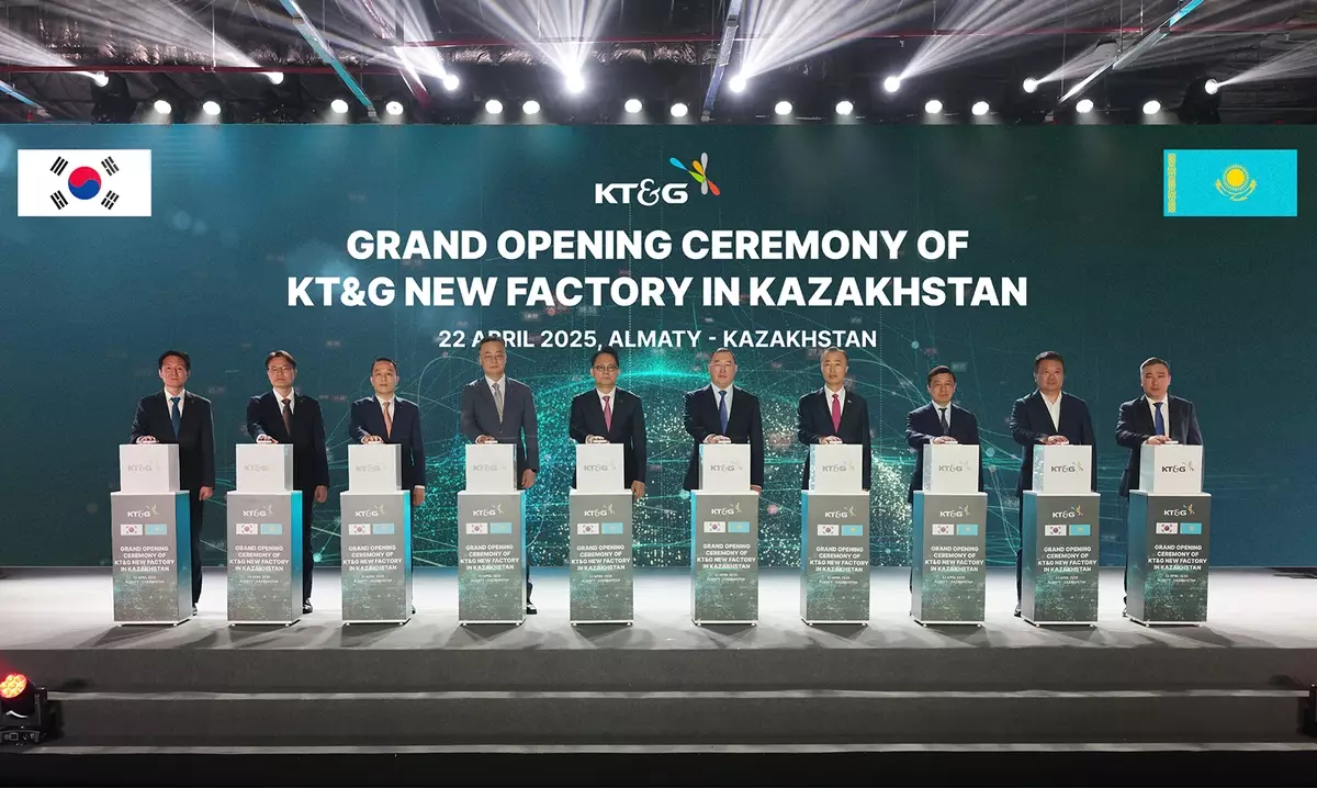 KT&G завершает строительство 4-го зарубежного завода в Казахстане.
