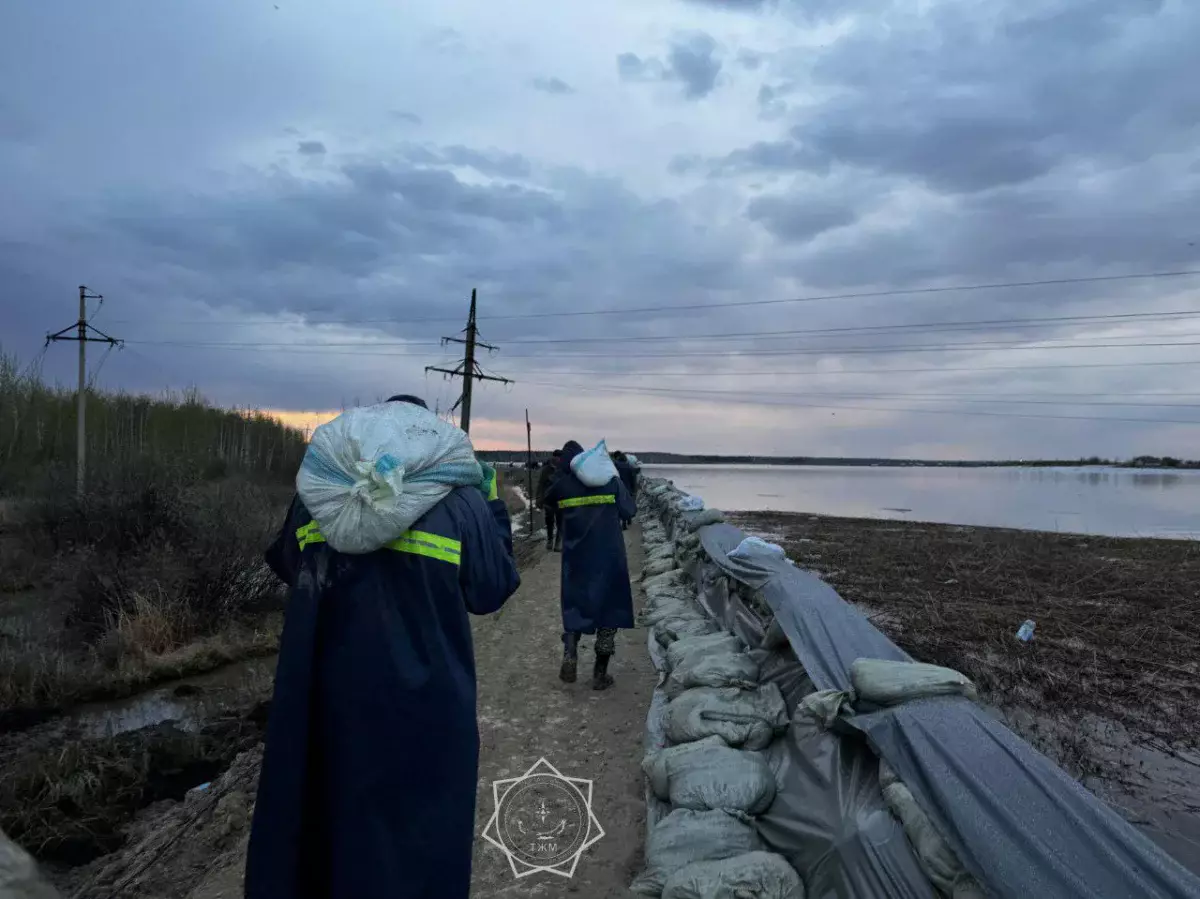 Дамбу в селе СКО укрепляют в круглосуточном режиме, чтобы спастись от паводков