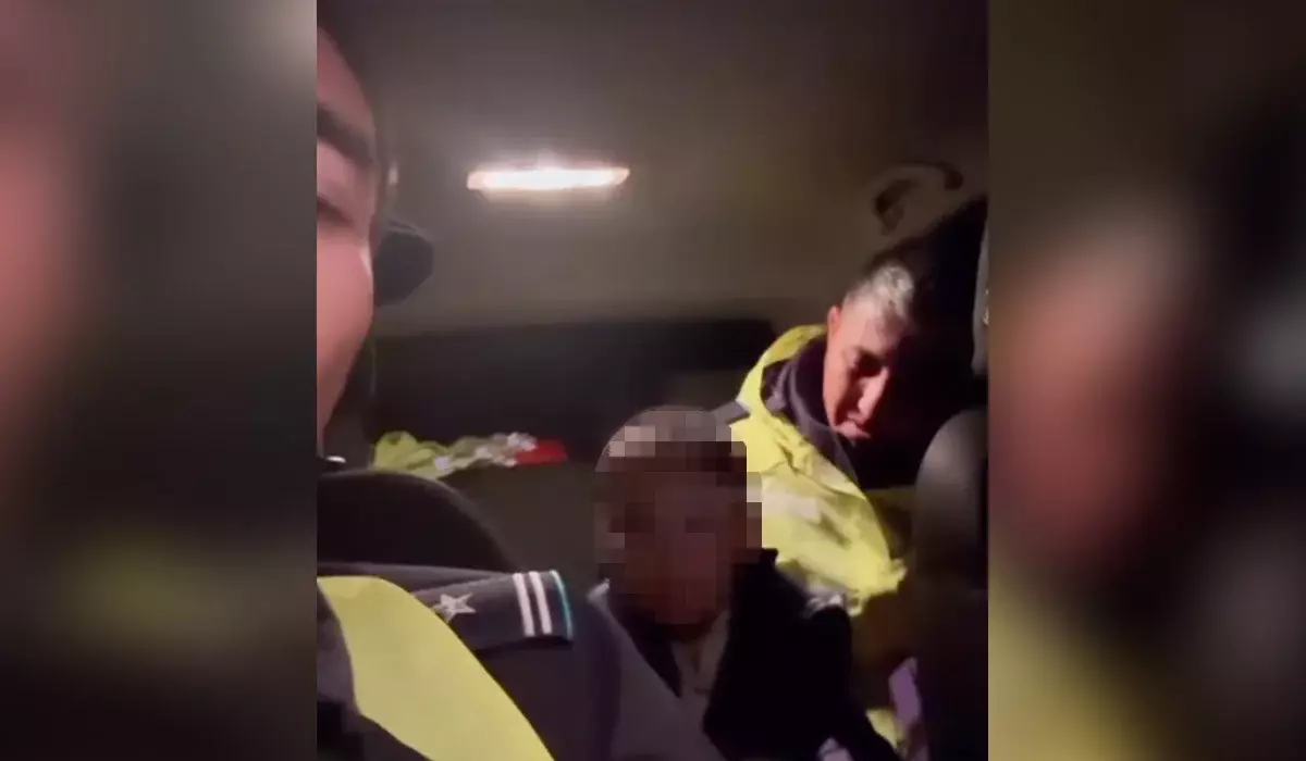 «Менің телефоным қайда?»: Шу полициясы түн ортасында трассадан тауып алған бүлдіршіннің анасы қызық реакция танытты (ВИДЕО)