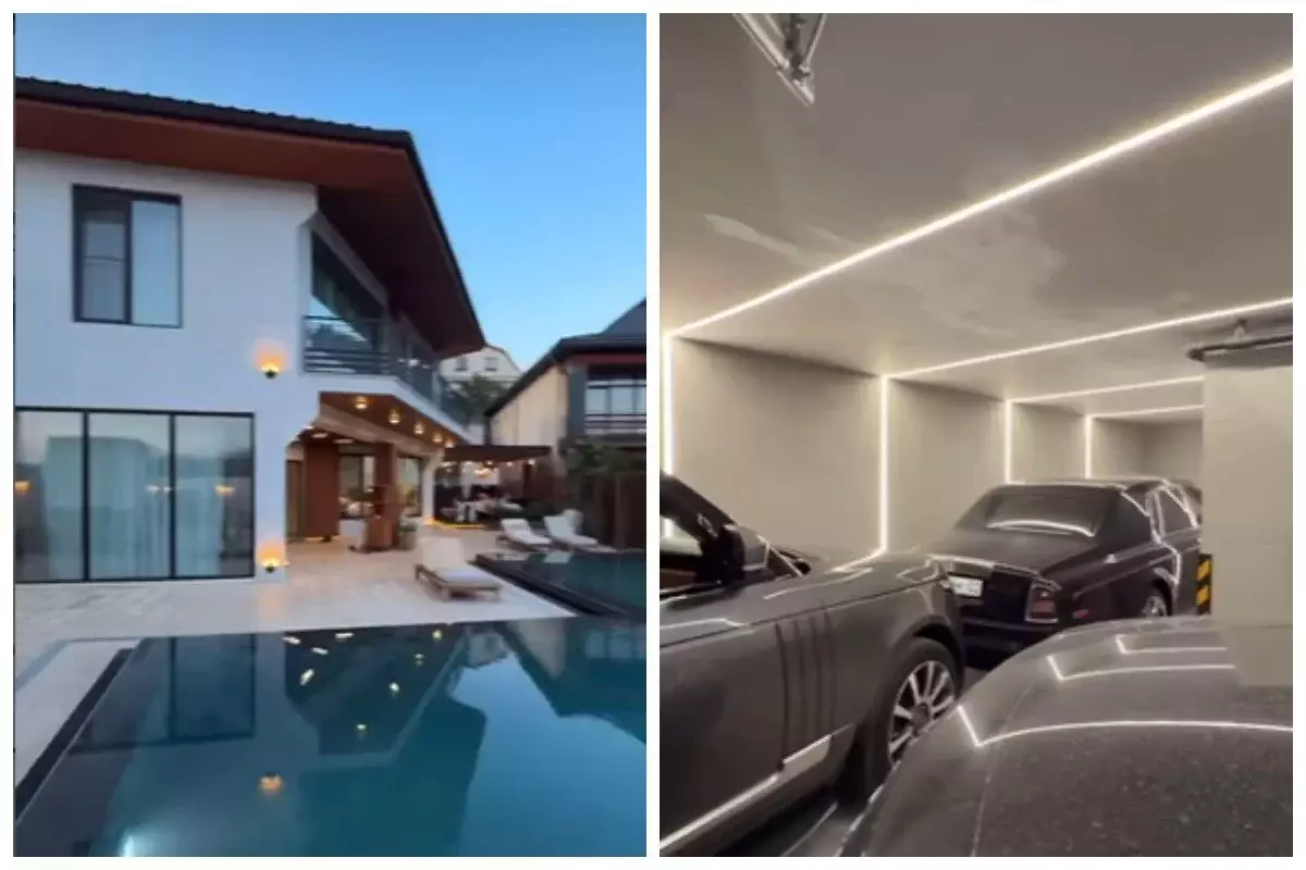 Екі Range Rover мен Rolls-Royce: Әнші Бүркіттің зәулім үйі ел назарын аударды (ВИДЕО)