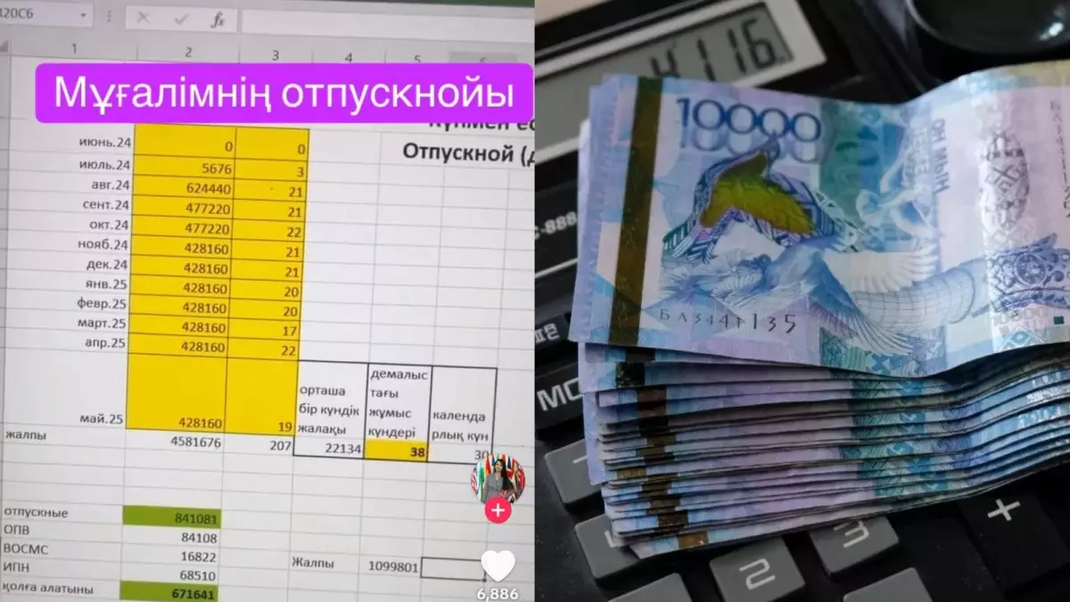 «Қолға 671 641 теңге алады»: Есепші ауыл мұғалімінің жазғы демалыста қанша теңге алатынын есептеді (ВИДЕО)