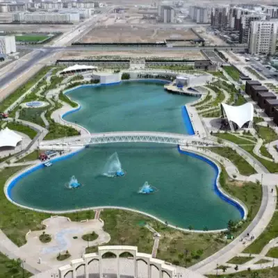 Зону отдыха с искусственным озером открыли в Туркестане