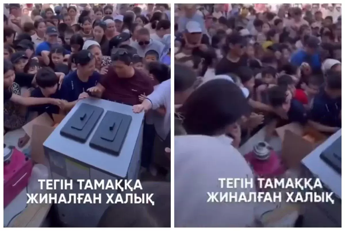 «Балаларға таратқан»: Ақтауда тегін балмұздаққа таласқан ересектер бір-бірін таптай жаздады (ВИДЕО)