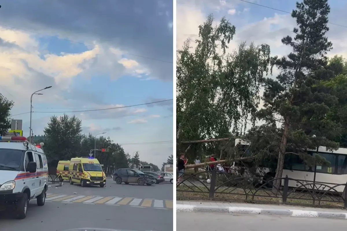 Автомобиль протаранил автобус в Костанае, пострадали три человека
