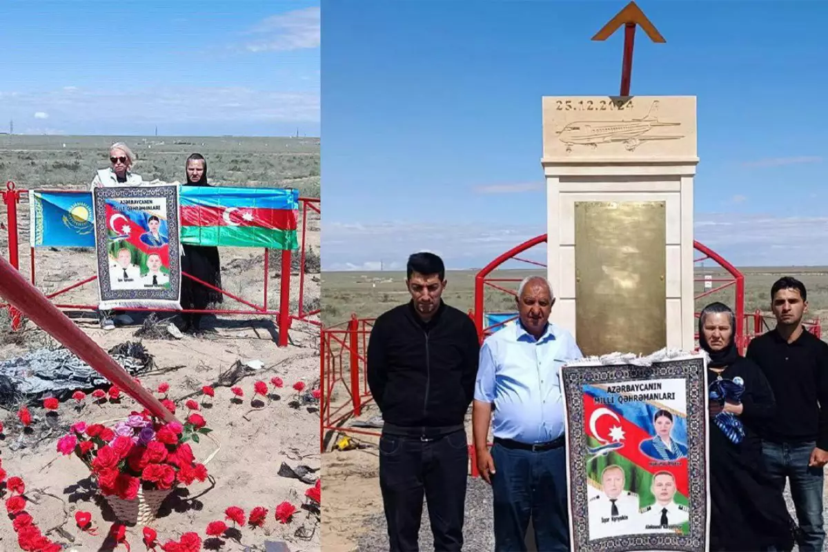 Памятник экипажу разбившегося пассажирского самолета установили в Актау