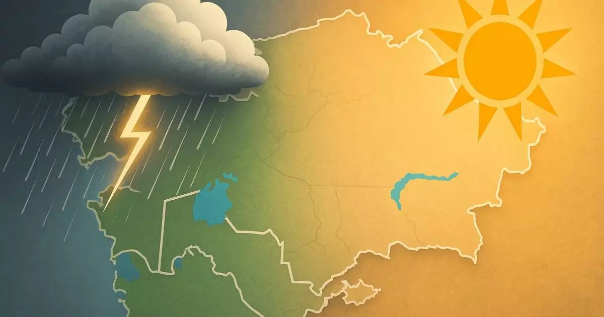  Погода в Астане и Алматы: жара усиливается, на западе — ливни и град 