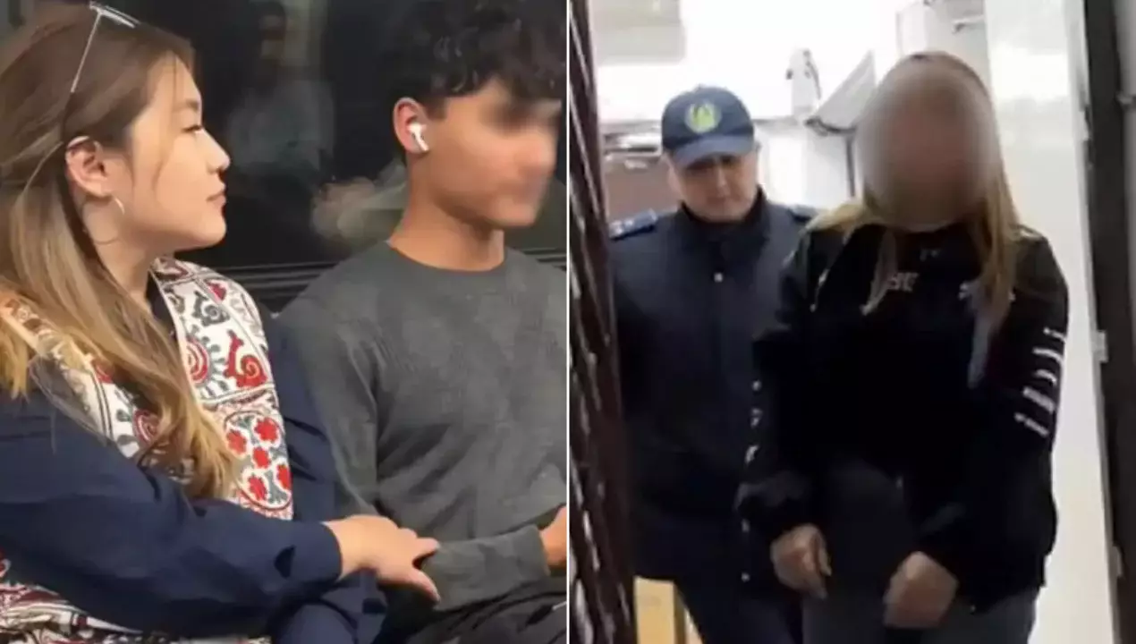 Блогер из Казахстана harassed мужчин в метро Ташкента.