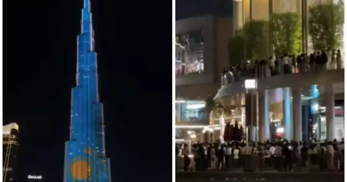   Әлемдегі ең биік ғимарат Қазақстан туын жарқырата көрсетті   