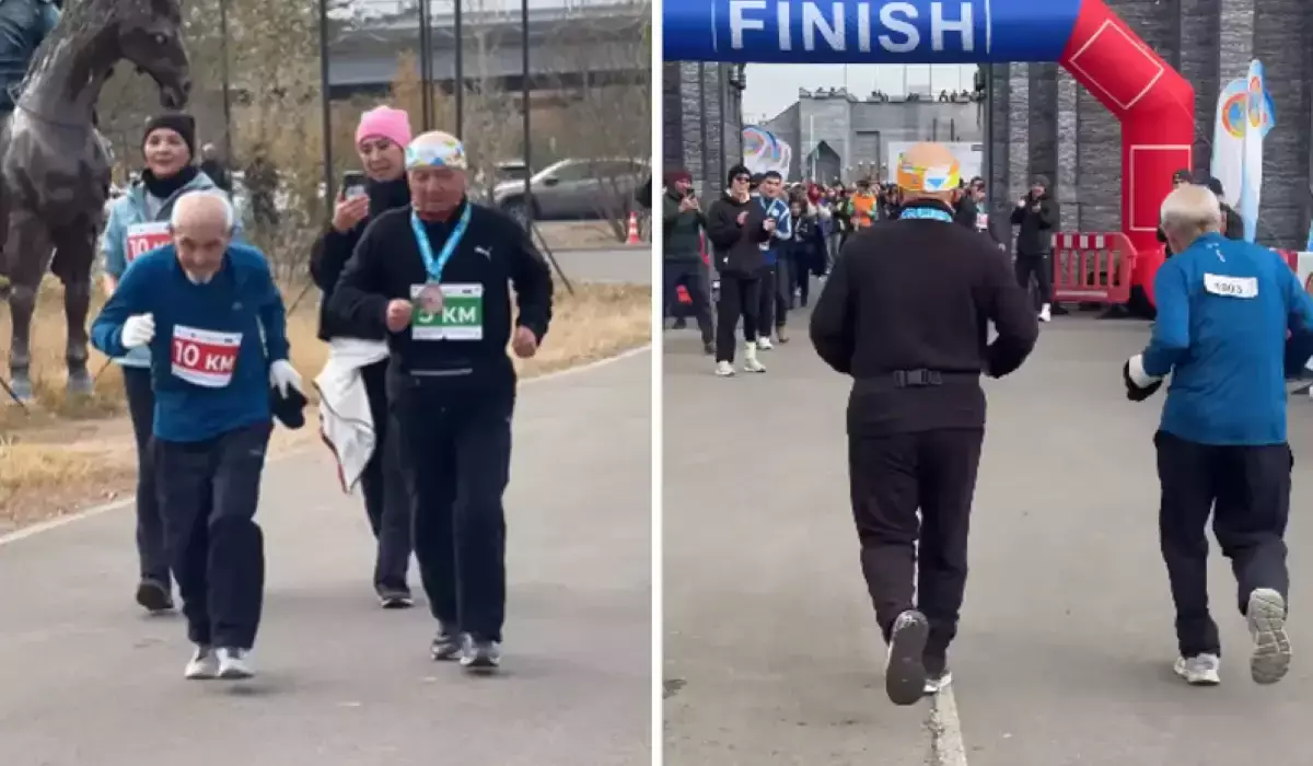 Астанада марафонға қатысқан 82 жастағы қария жұртты таңғалдырды (ВИДЕО)