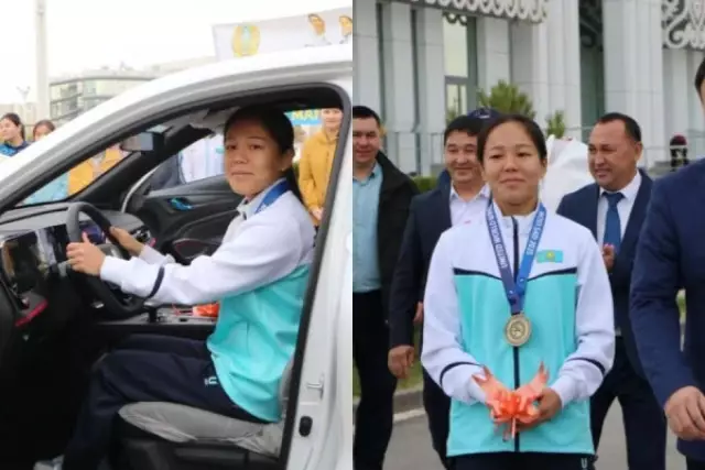 Тұңғыш рет әлем чемпионы атанған қазақ қызына темір тұлпар табысталды (ФОТО)