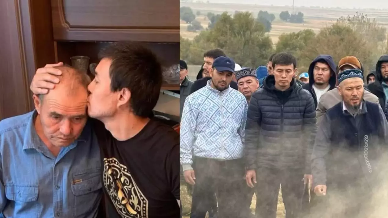 "Көмгеніне дейін суретке түсірген": Ердос Қанаевтың марқұм әкесіне топырақ салған видеосы тарады