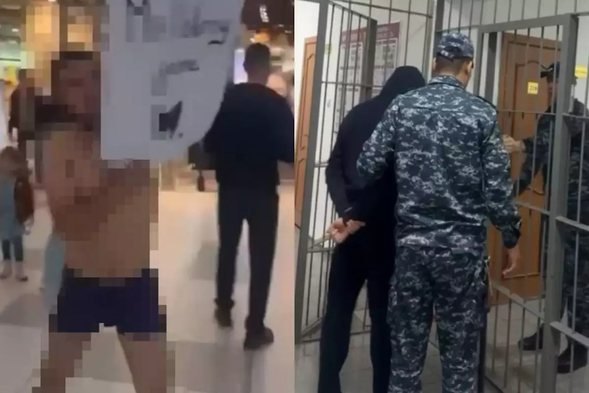 В Астане задержали мужчину, бегавшего в трусах по торговому центру