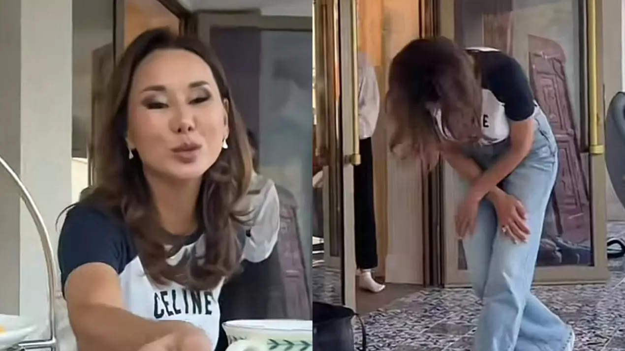 "Дәстүрді келеке етті": Динара Сәтжан аяғын айқастырып сәлем салды (ВИДЕО)