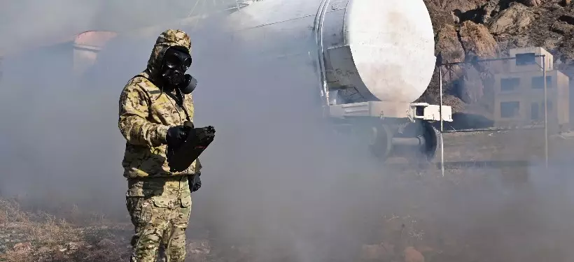 Учения специалистов РХБ-защиты прошли на полигоне "Скальный город – Астана"