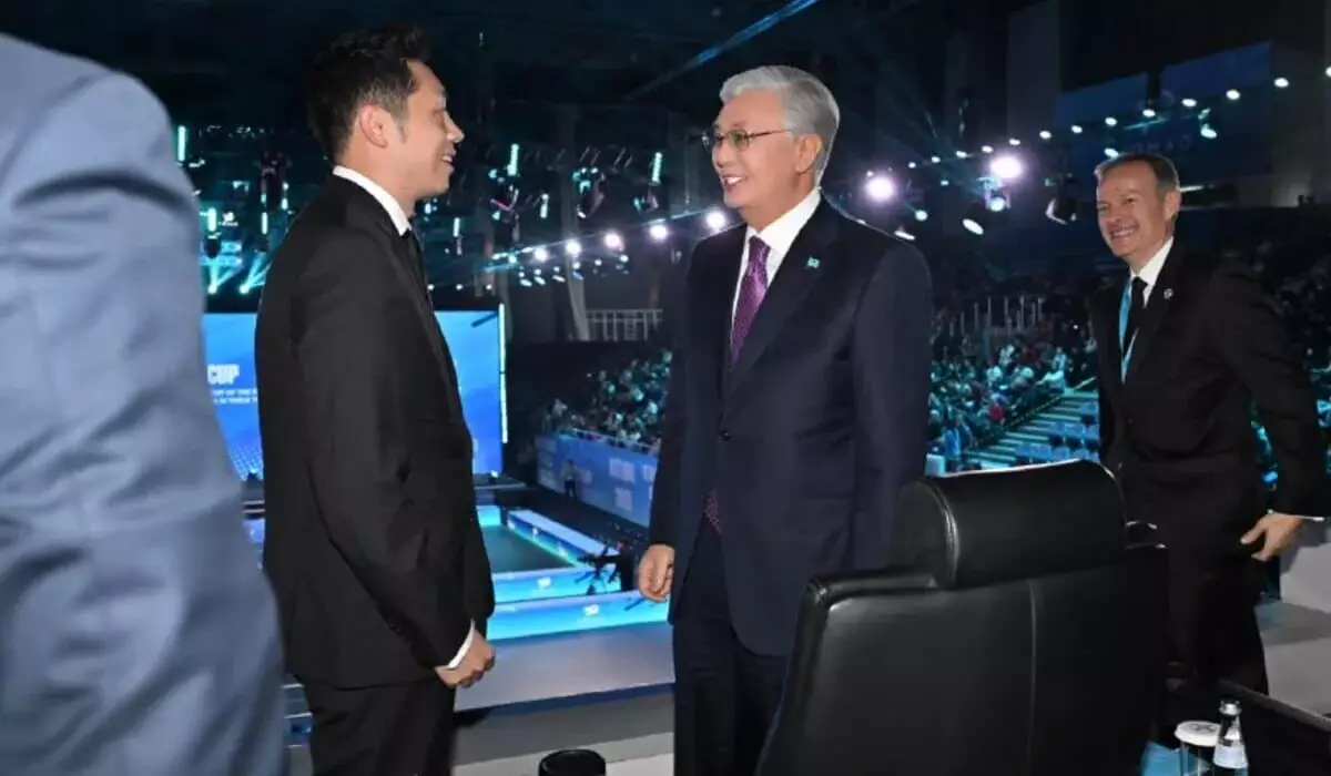 Токаев посетил открытый Кубок президента Казахстана по настольному теннису