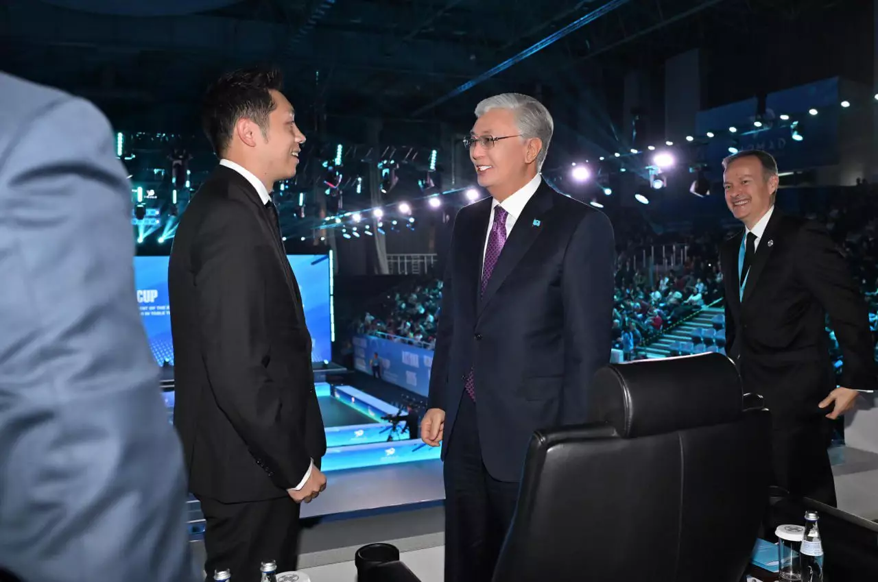 Президент Казахстана посетил открытый Кубок по настольному теннису