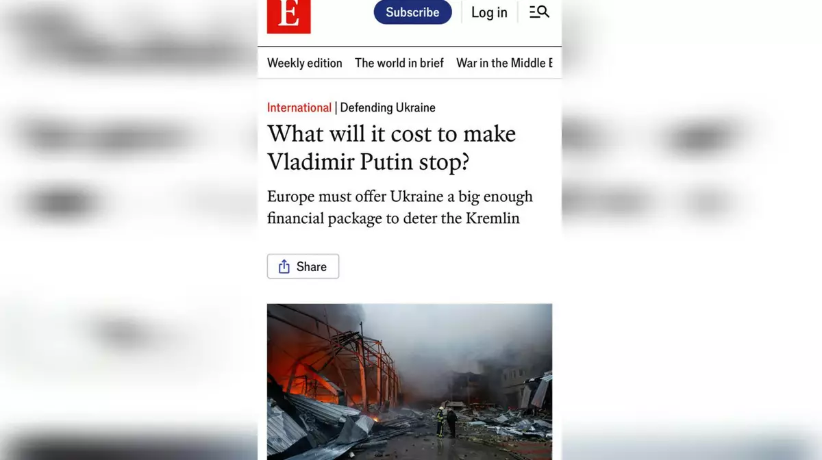 Украине нужно 400 млрд долларов на четыре года сдерживания России — The Economist