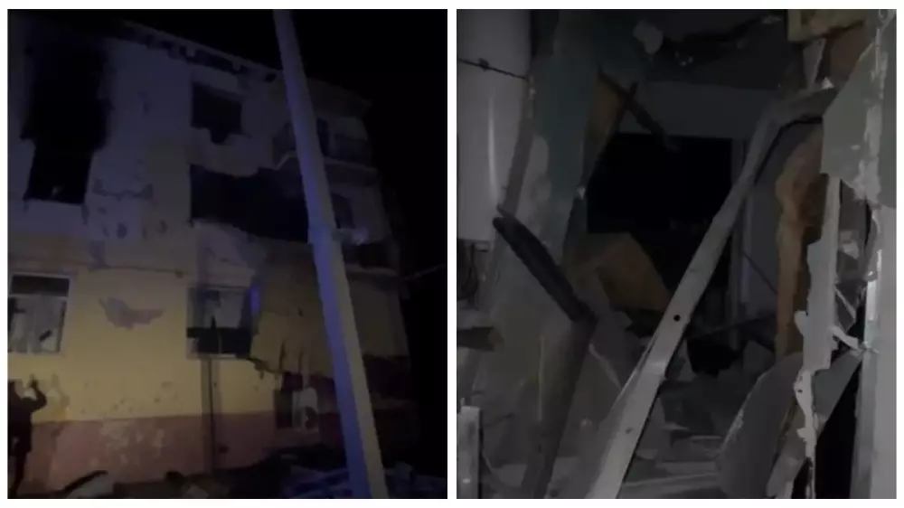 Түркістан облысында газ жарылып, көпқабатты үйдің бір бөлігі қирап қалды