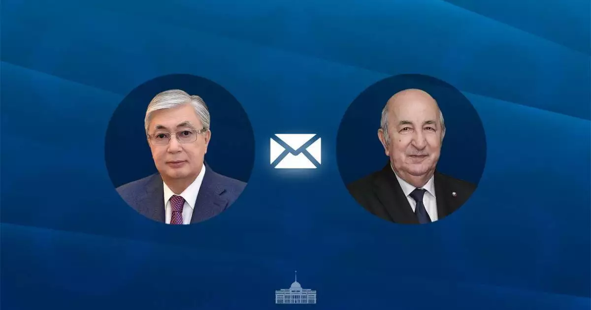  Мемлекет басшысы Алжир Президентіне құттықтау жеделхатын жолдады 