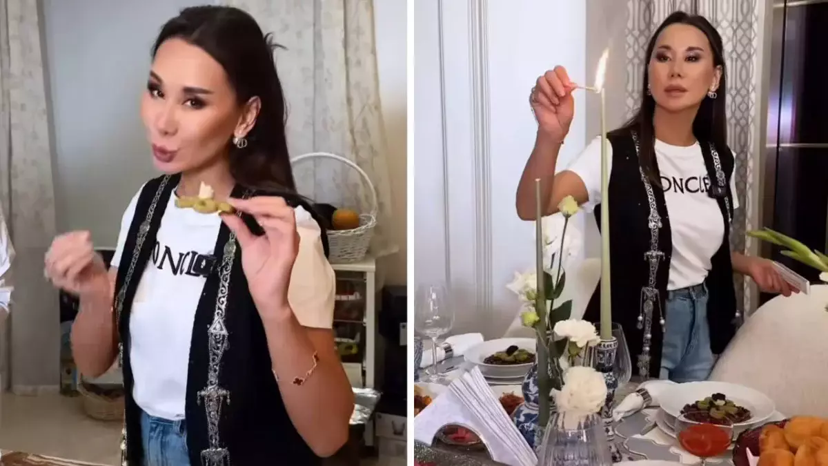 «Мақтанып қоймайды»: Үйінде қонақ күткен Динара Сәтжан тағы да сынға қалды (ВИДЕО)