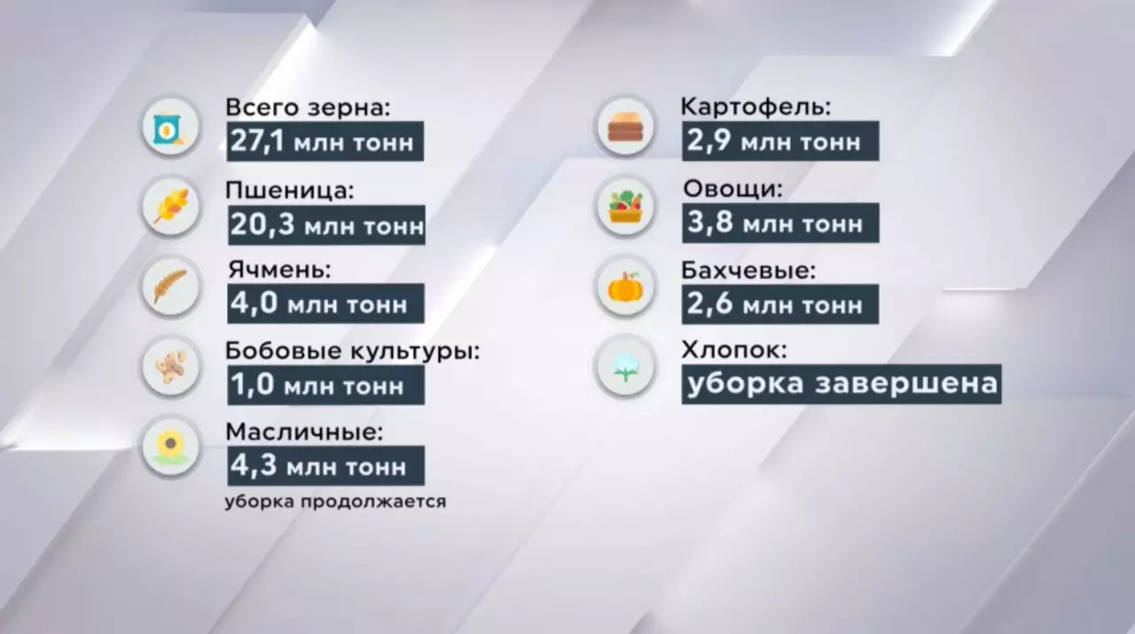 27 миллионов тонн зерна собрали казахстанские аграрии