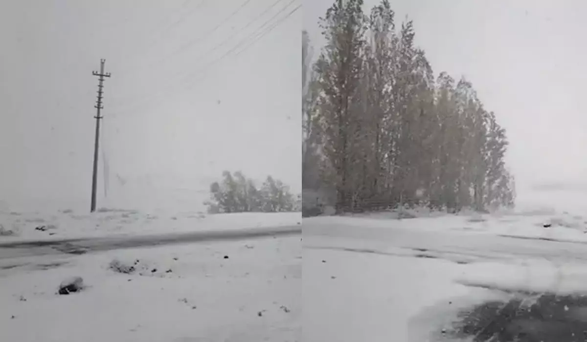 Первый снег выпал в Туркестанской области – близ Шымкента (ВИДЕО)