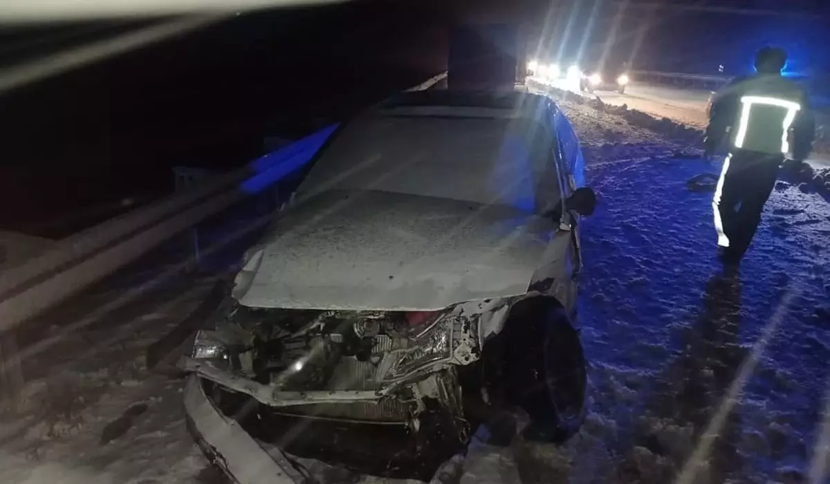 Четыре машины столкнулись из-за непогоды на трассе Астана – Петропавловск