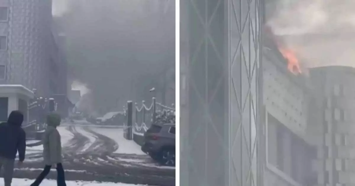  Алматыда бос тұрған төрт қабатты ғимарат өртеніп жатыр (видео) 