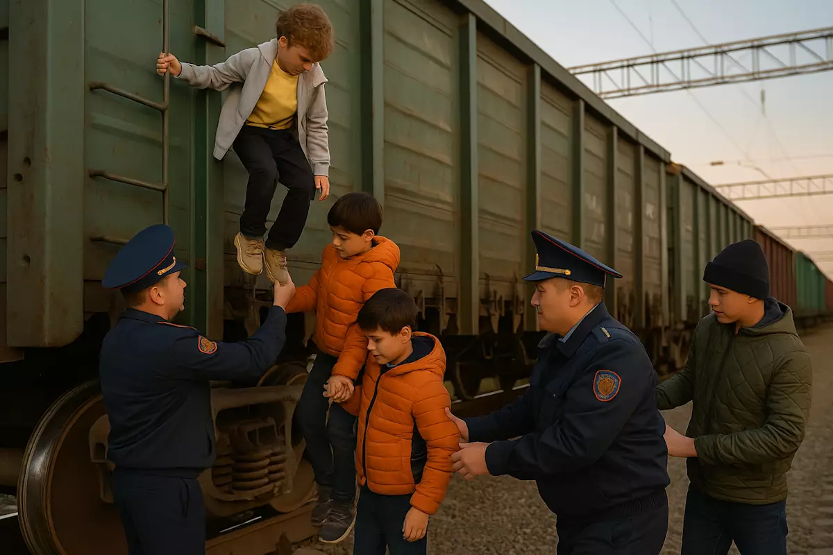Дети залезли в грузовой поезд и едва не уехали из Астаны в Караганду