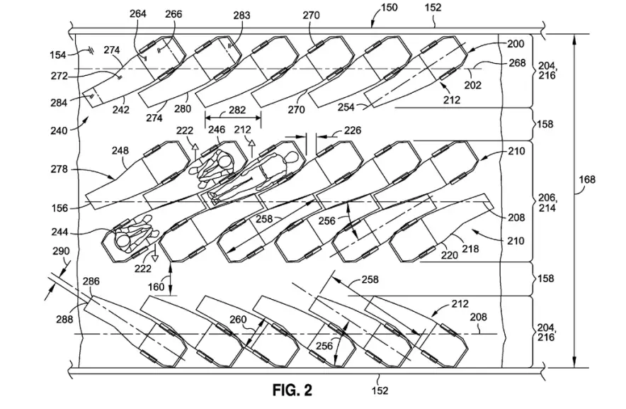 Boeing запатентовал экстремально плотную компоновку бизнес-класса