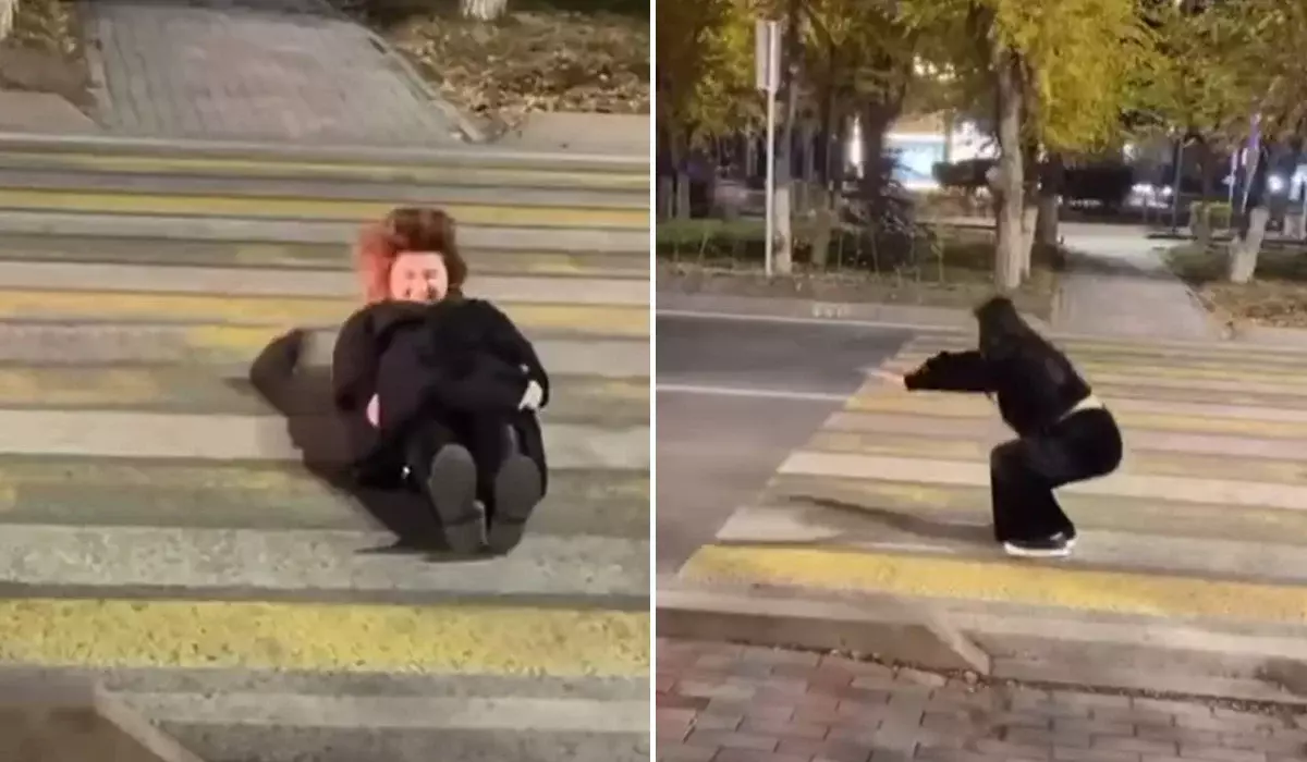 Лайк пен контент үшін: Атырауда қыздар жол бойына жатып алып, көлік қозғалысына кедергі келтірді (ВИДЕО)