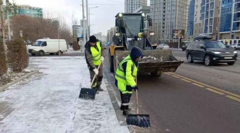 Астану завалило снегом
