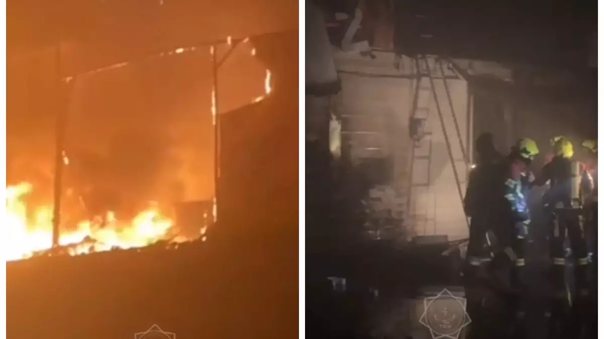 Астанадағы "Әсем" базары өртенді (ВИДЕО)