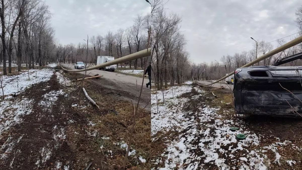 В Алматы водитель снёс газопровод, 653 дома остались без газа