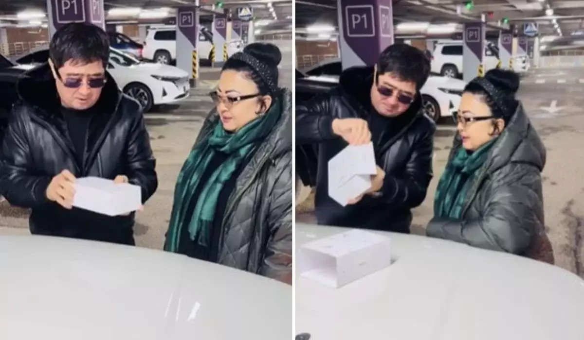 Мұқасан уәдесінде тұрды: Мақпал Жүнісова жұрттан «тығылып» сыйлық алды (ВИДЕО)